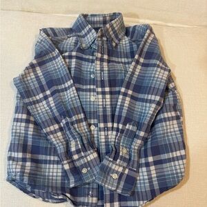 Ralph Lauren Kids Blue Plaid Button Down Shirt